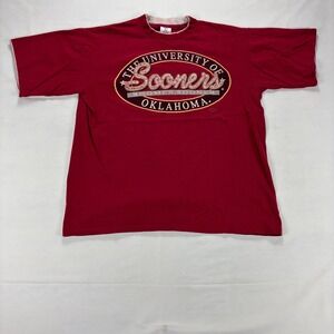 Vintage Oklahoma Sooners Boomer Sooner Graphic T Shirt Crimson Size L USA